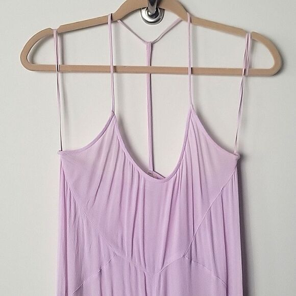 Free People XS Hazy Days Maxi Slip Dress Ombre Sexy Purple Boho Ruffle Coquette - Picture 7 of 16